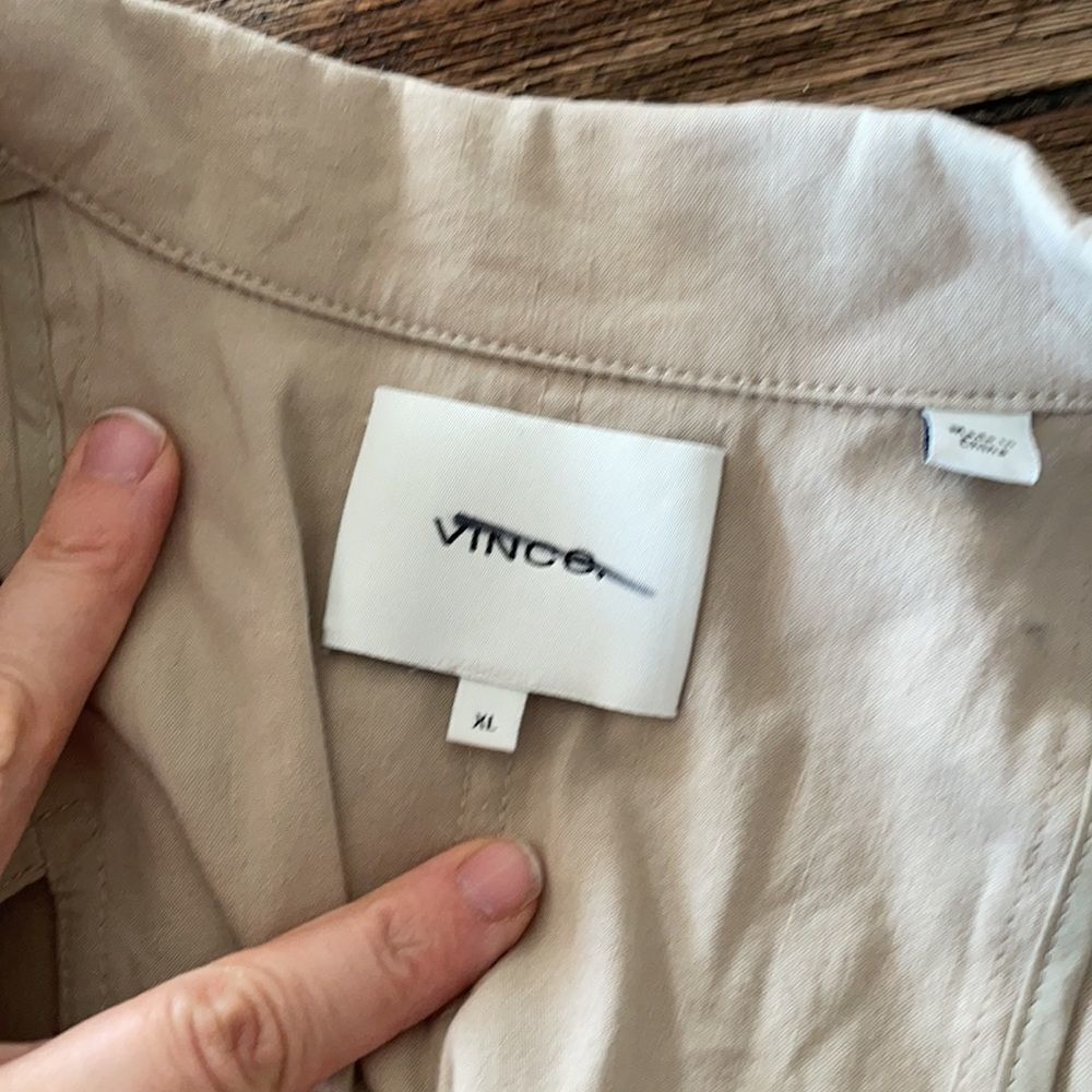 🎀SSENSE NEW Vince. Belted linen blend jacket x-large beige women’s - Picture 11 of 12